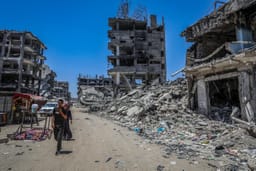 Palestinians in the Zawaida camp, Central Gaza Strip, June 24, 2024. 