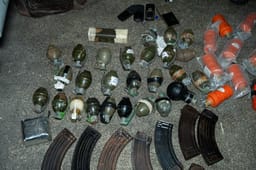 Weapons found in humanitarian shelter.