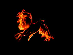 Mythological phoenix bird in flame 