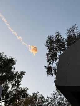 Rocket interception over south.