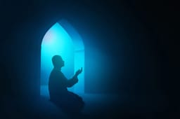 Muslim man praying in the mosque