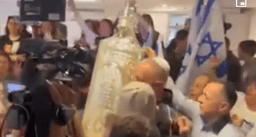 Celebrating the hostages' return.
