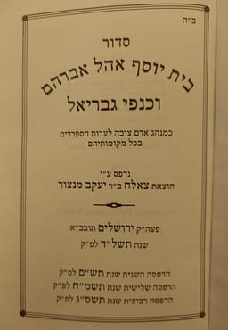 A Syrian tradition. The Beit Yosef Ohel Avraham Siddur.