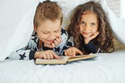 Two children at bedtime