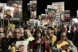 A rally marking 500 days since the hostages were kidnapped to the Gaza Strip, at "Hostage Square" in Tel Aviv, February 17, 2025