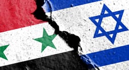 The Israeli flag and the Syrian flag 