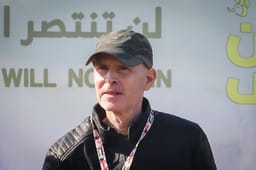 Al-Qassam Brigades hand over Israeli hostage Keith Siegel to the Red Cross, as part of the ceasefire agreement between Israel and Hamas, in Gaza City, February 1, 2025