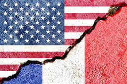 French and American flags