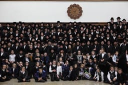 Ultra orthodox Jewish men of the Rachmastrivka Hasidic dynasty