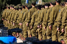 IDF soldiers attend a swearing in ceremony, February 27, 2025
