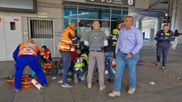 Rescue workers at the scene of a terror attack in Haifa, March 3, 2025