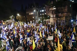 People protest calling for the release of Israelis held hostage in the Gaza Strip, outside the Prime Minister's residence in Jerusalem, March 02, 2025. 