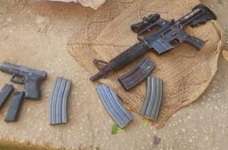 Seized weapons.