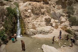 Visitors enjoying Ein Gedi
