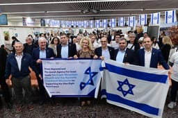 New French Jewish immigrants arrive at Ben Gurion airport on November 18, 2024. 