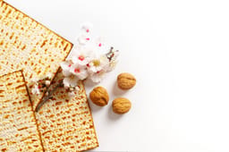 Matzo, decorated with almond flowers