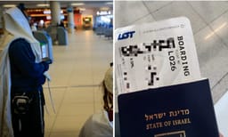 Charedi Jew in airport; illustration.