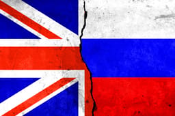 United Kingdom and Russian flags