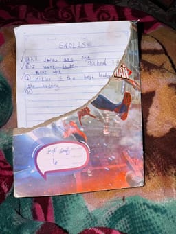 Notebook of a school child found in Rafah