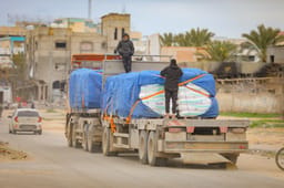 Delivering humanitarian aid in Gaza.