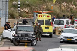 IDF at terrorist attack scene. Illustration.