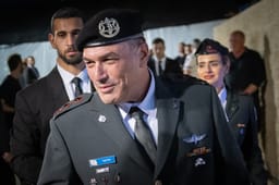 DF chief of staff Eyal Zamir attends a ceremony held at the Yad Vashem Holocaust Memorial Museum in Jerusalem, as Israel marks the annual Holocaust Remembrance Day. April 23, 2025. 