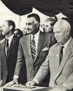 Gamal Abdel Nasser, in the middle