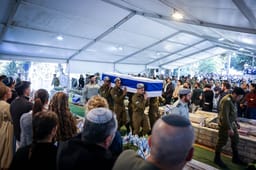 Family and friends of Israeli soldier Staff sergeant Zamir Burke attend his funeral at Mount Herzl Military Cemetery in Jerusalem on December 1, 2024. He fell in battle in the Gaza Strip. 