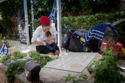 Families visit the graves of fallen Israeli soldiers a day before Memorial Day for fallen soldiers, at Mt Herzl military cemetery in Jerusalem. April 28, 2025. 