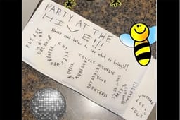 The invitation spelling out 'No Jews' while listing what to bring to the college party