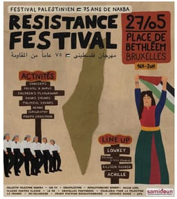 Samidoun sign for their Resistance Festival