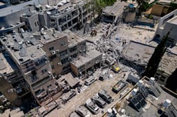 The site of the Iranian missile strike in Bnei Brak