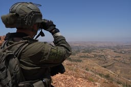 Israeli soldiers seen on the Israeli border with Lebanon, northern Israel, July 10, 2025. 