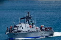 A Navy Vessel seen outside the Ashdod port in southern Israel, June 9, 2025. 