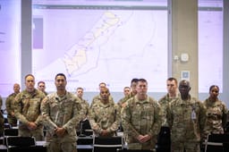 US Secretary of State Marco Rubio visit at a US military base in Kiryat Gat, on October 24, 2025.