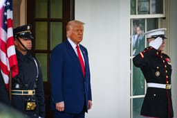 US President Donald Trump welcomes Israeli prime Minister Benjamin Netanyahu at the White House in Washington D.C., April 7, 2025. 
