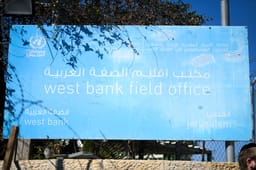 Protesters outisde the UNRWA offices in Jerusalem. January 30, 2025. 