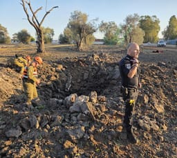 Hezbollah fire causes crater in Central israel