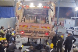 Garbage truck which hid 68 Palestinians