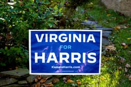A Virginia home supporting 2024 Democratic candidate Vice President Kamala Harris.