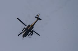 Apache helicopter flies near Israel-Lebanon border