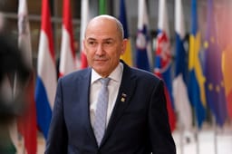 Slovenian Prime Minister Janez Jansa arrives to participate in a Special meeting of the European Council in Brussels, Belgium on May 25, 2021.