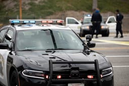 Los Angeles Police Department units respond to the scene of an incident.