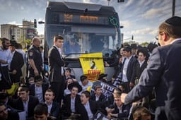 Anti-draft protest in Bnei Brak, May 28, 2026