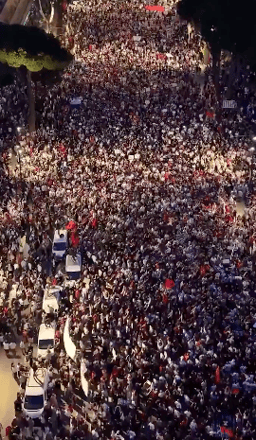 Albanians protesting Trump and Kushner's resort plan