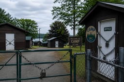 A bankrupt summer camp. Illustration.