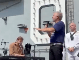 Alon Ohel Performs "Superman" Aboard USS Nimitz