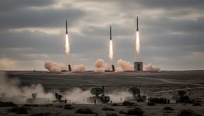 Missiles aimed at the sky