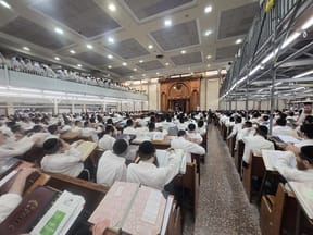 Yeshiva students at Ponovezh