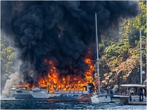 Tourist Vessel Catches Fire Off Turkish Coast 